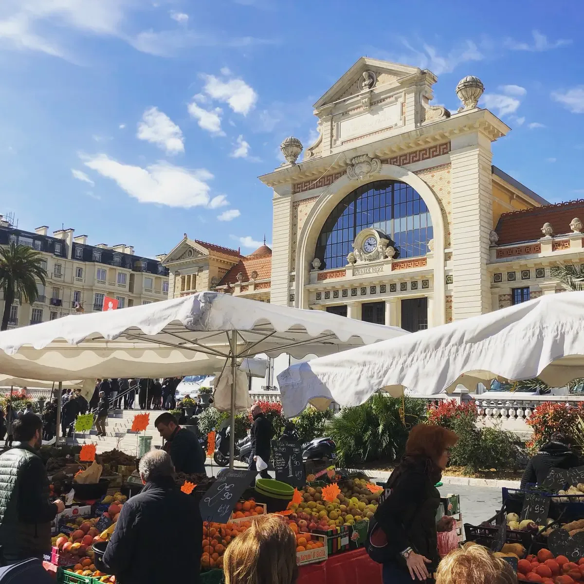 Les étals colorés du marché de la Libération, le marché des Niçois, au petit matin