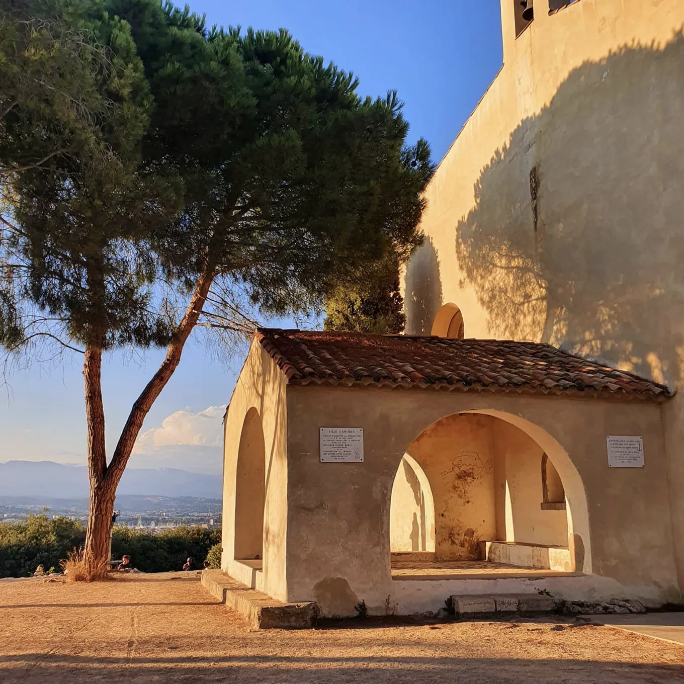La chapelle et le pin du sanctuaire de la Garoupe